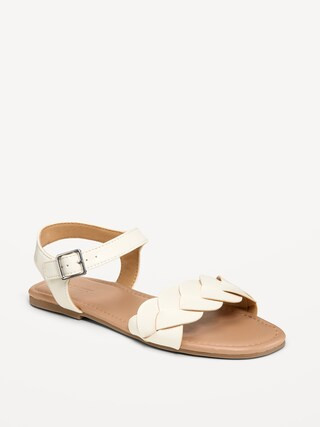 Faux-Leather Braided-Strap Sandals for Girls | Old Navy (CA)