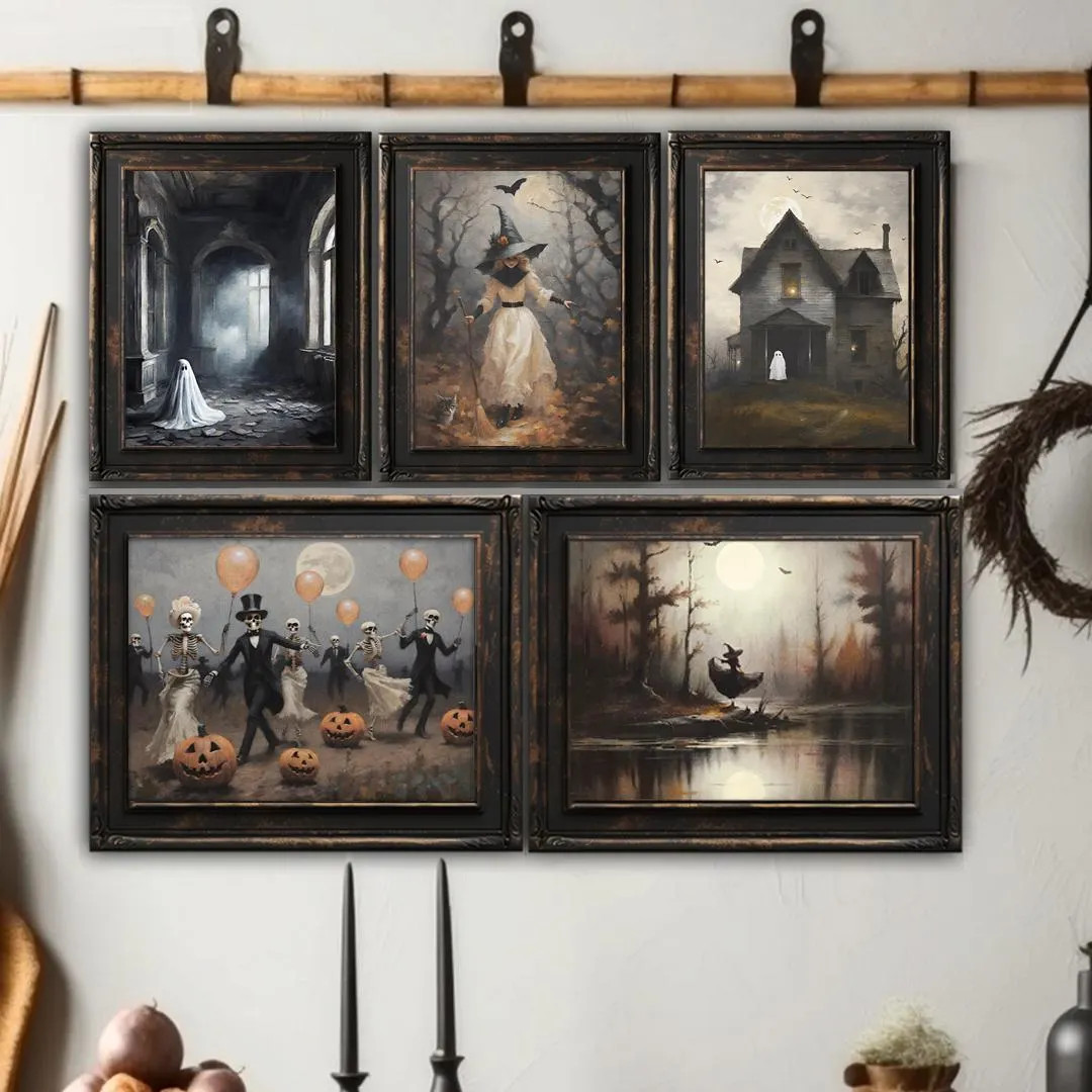 PRINTED-WITCHING Hour-halloween-mailed, Gothic, Rustic, Vintage, Witches, Ghosts, Haunted House, ... | Etsy (US)