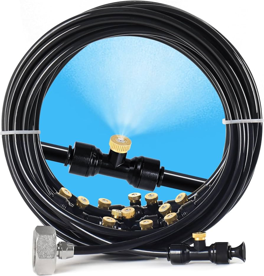 Bonviee 100FT Misters for Outside Patio, 28 Nozzles, 3/4 Inch Brass Adapter | Amazon (US)