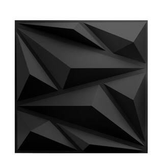 Black 3D Textured Wall Panels - PVC Wall Coverings for Living Room, Bedroom, Game Room - Easy Install, Waterproof | The Home Depot