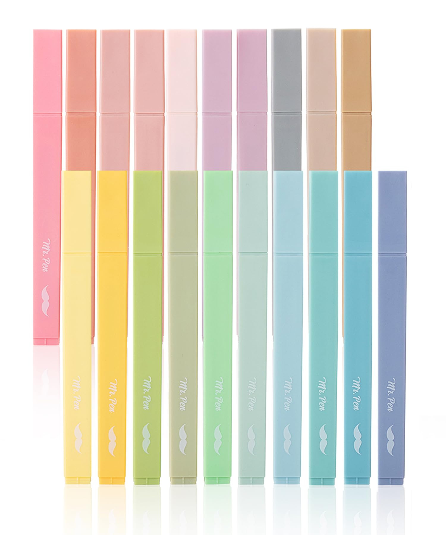 Mr. Pen- Aesthetic Highlighters, 20 pcs, Chisel Tip, Pastel Colors, No Bleed Bible Highlighter Pa... | Amazon (US)