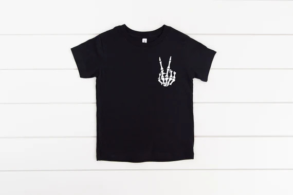 Skeleton Peace Sign Shirt | Kids Halloween Shirt | Halloween Shirt | Halloween | Skeleton Hand | ... | Etsy (US)