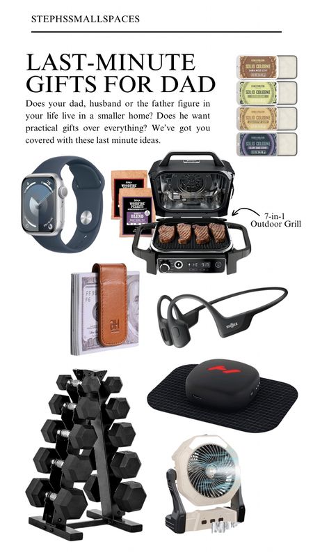Last minute gifts for the dad who lives in a smaller home, would rather have practical and useful over everything else.

Gift guide / Father’s Day / gift for dad / dad gift / last minute gift idea 

#LTKActive #LTKGiftGuide #LTKMens