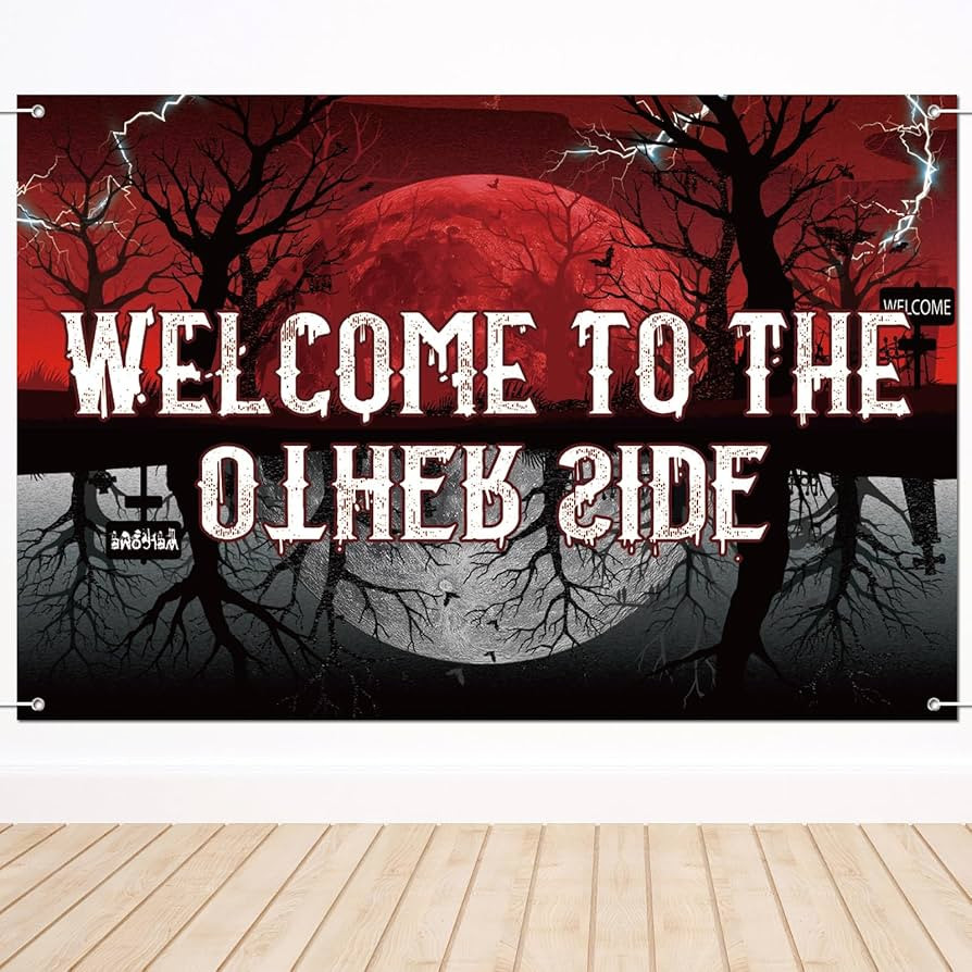 Welcome to The Other Side Backdrop, 5x3ft Stranger Spooky Forest Banner Upside Down Spooky Themed... | Amazon (US)