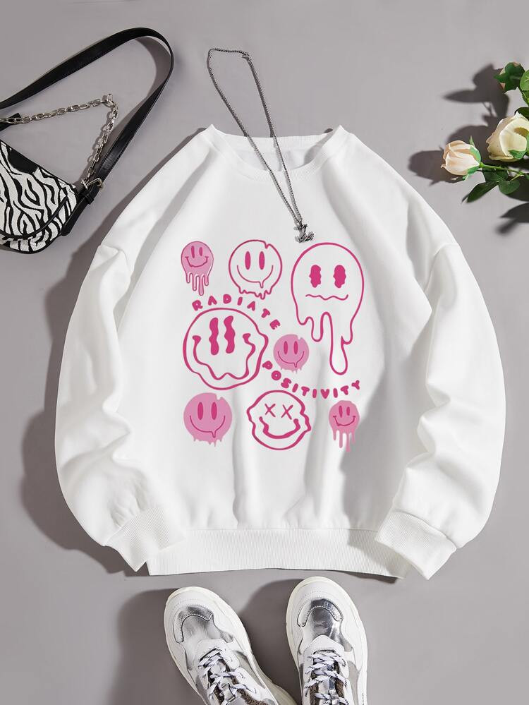 Cartoon And Letter Graphic Thermal Lined Sweatshirt | SHEIN