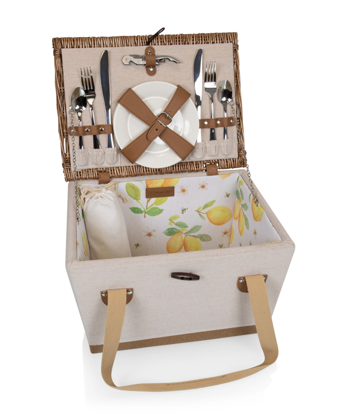 Lemongrove Picnic Basket Bees Lemons, Set of 11 - White with Lemons | Macy's