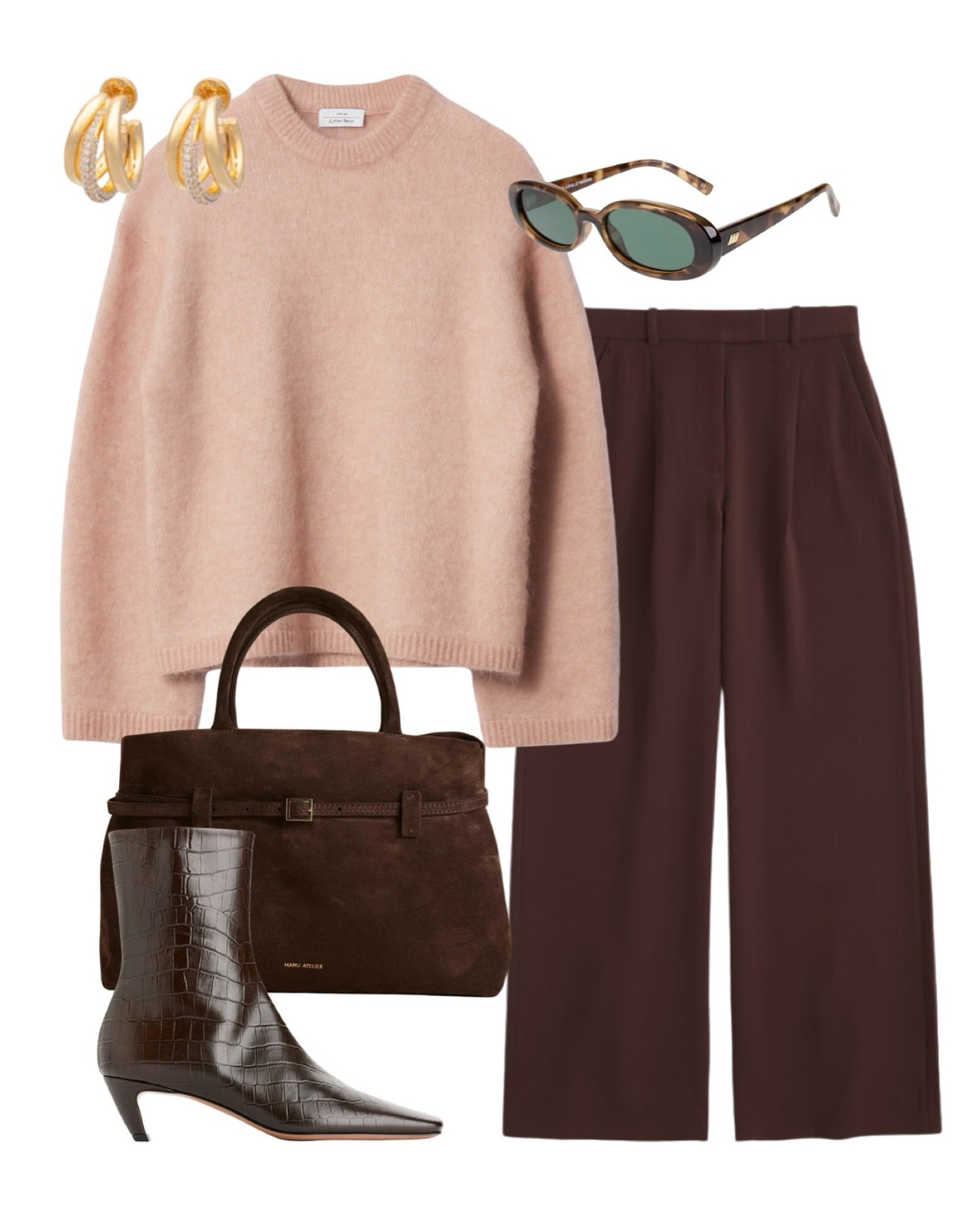 Winter office outfit / winter workwear
Brown trousers 
Pink jumper 
Brown suede bag 
Winter ankle boots 

#LTKworkwear