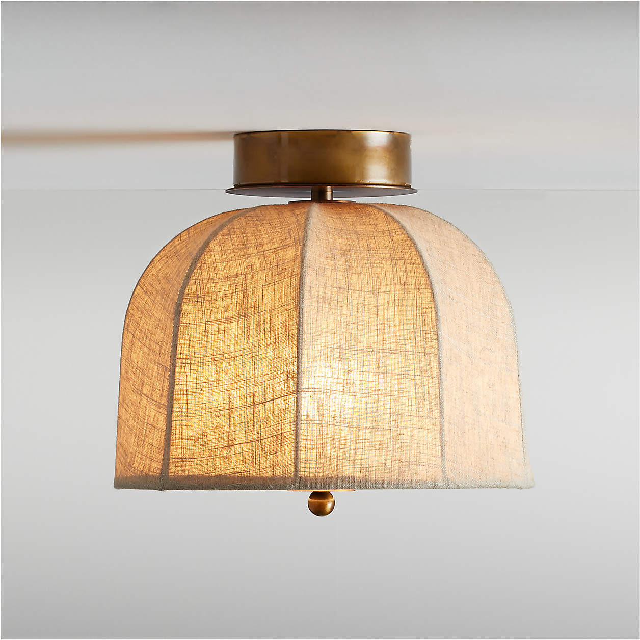 Allegra Large Linen Flush Mount Light by Jake Arnold 12" + Reviews | Crate & Barrel | Crate & Barrel