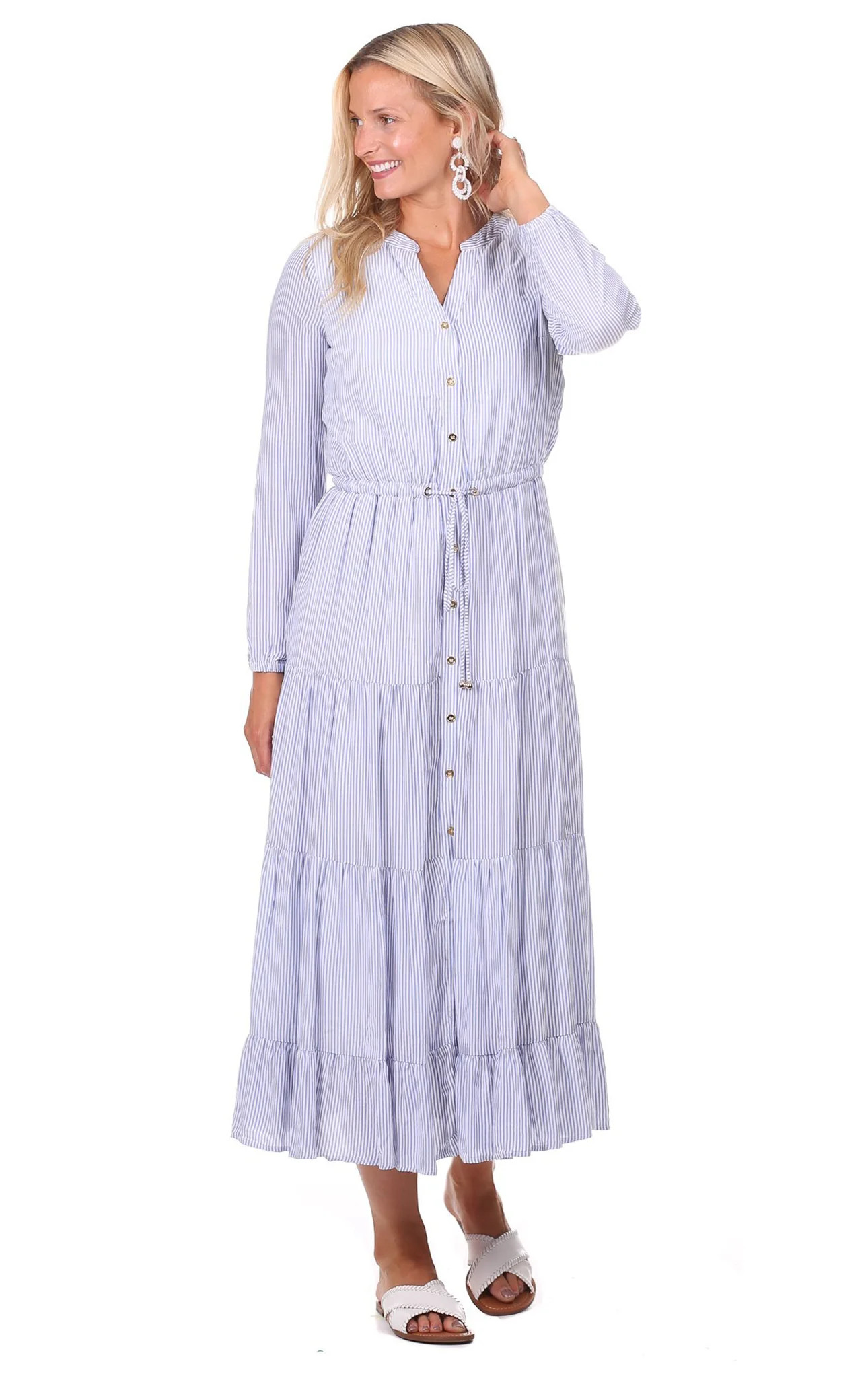 Remy Dress in Blue Stripe | Duffield Lane