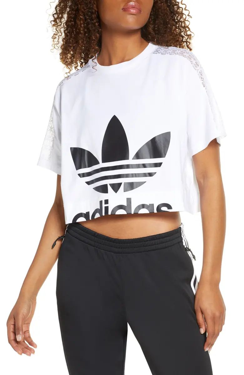 Lace Logo Graphic Crop Tee | Nordstrom