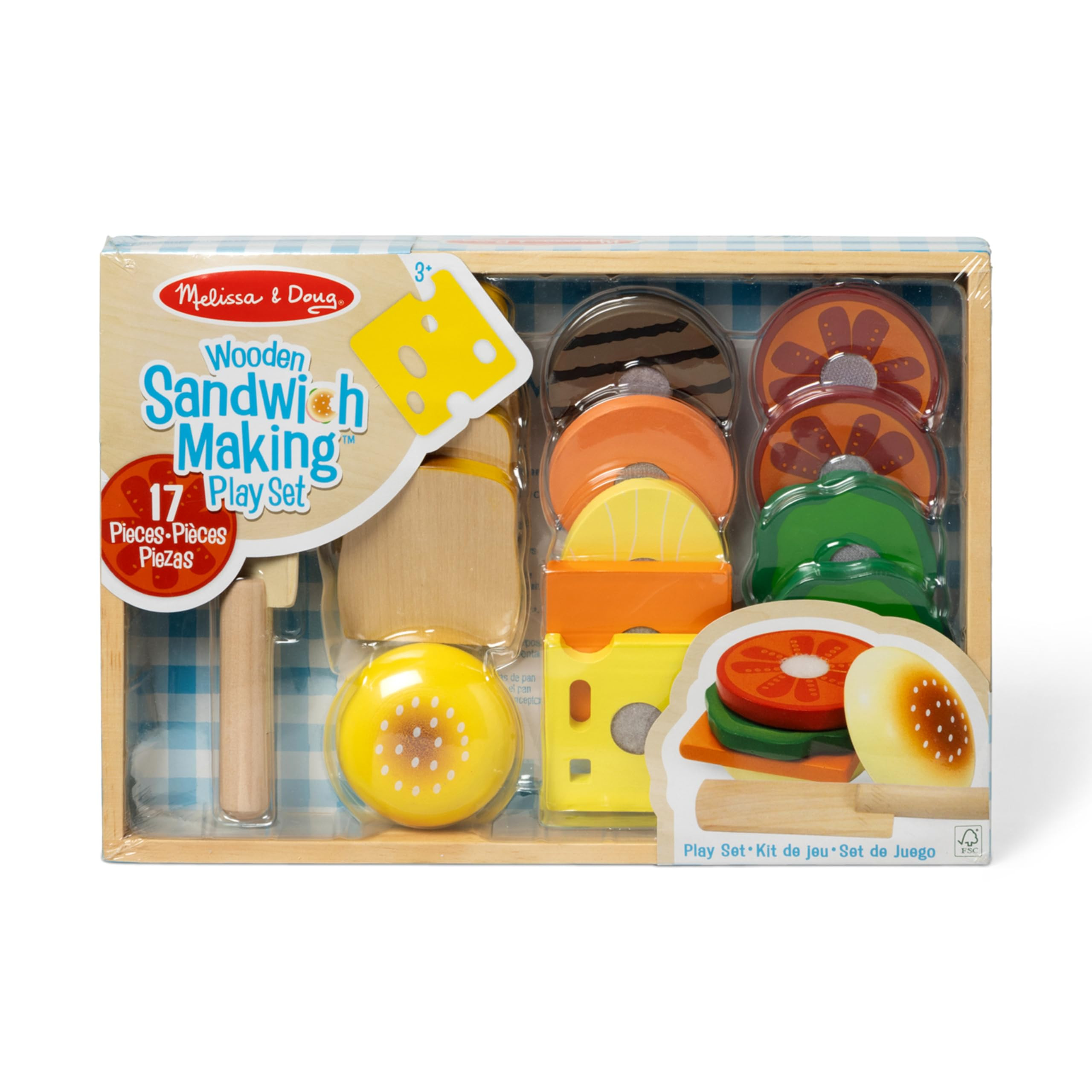 Melissa & Doug Wooden Sandwich-Making Pretend Play Food Set | Amazon (US)
