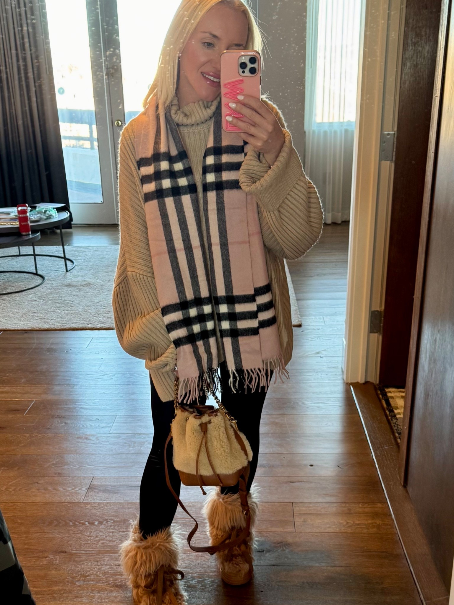 Fleece lined leather leggings size small.
Amazon find. Pink Burberry scarf.
Oversized sweater size XS

#LTKStyleTip #LTKFindsUnder50 #LTKPetite