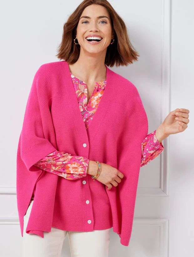 Button Front Poncho | Talbots