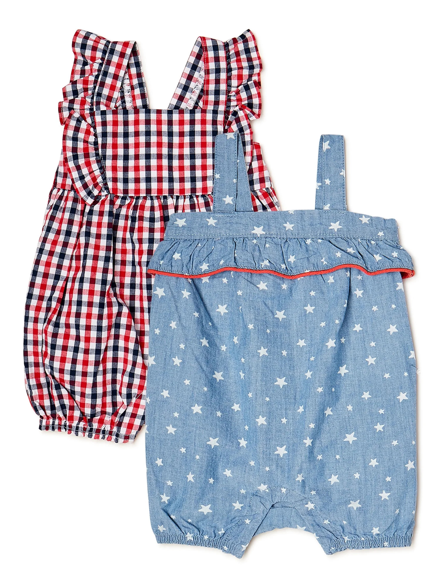 Americana Baby Girl Rompers, 2-Pack, Sizes 0/3 Months-24 Months - Walmart.com | Walmart (US)
