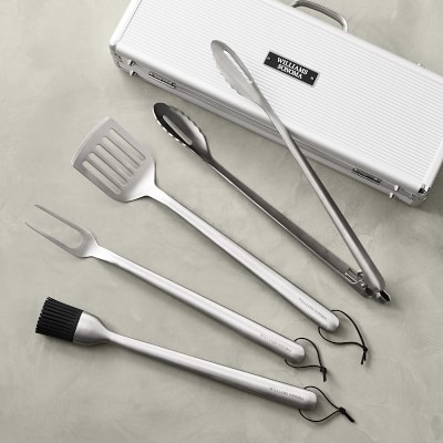 Williams Sonoma Stainless-Steel Handled 4-Piece BBQ Tool Set with Storage Case | Williams-Sonoma