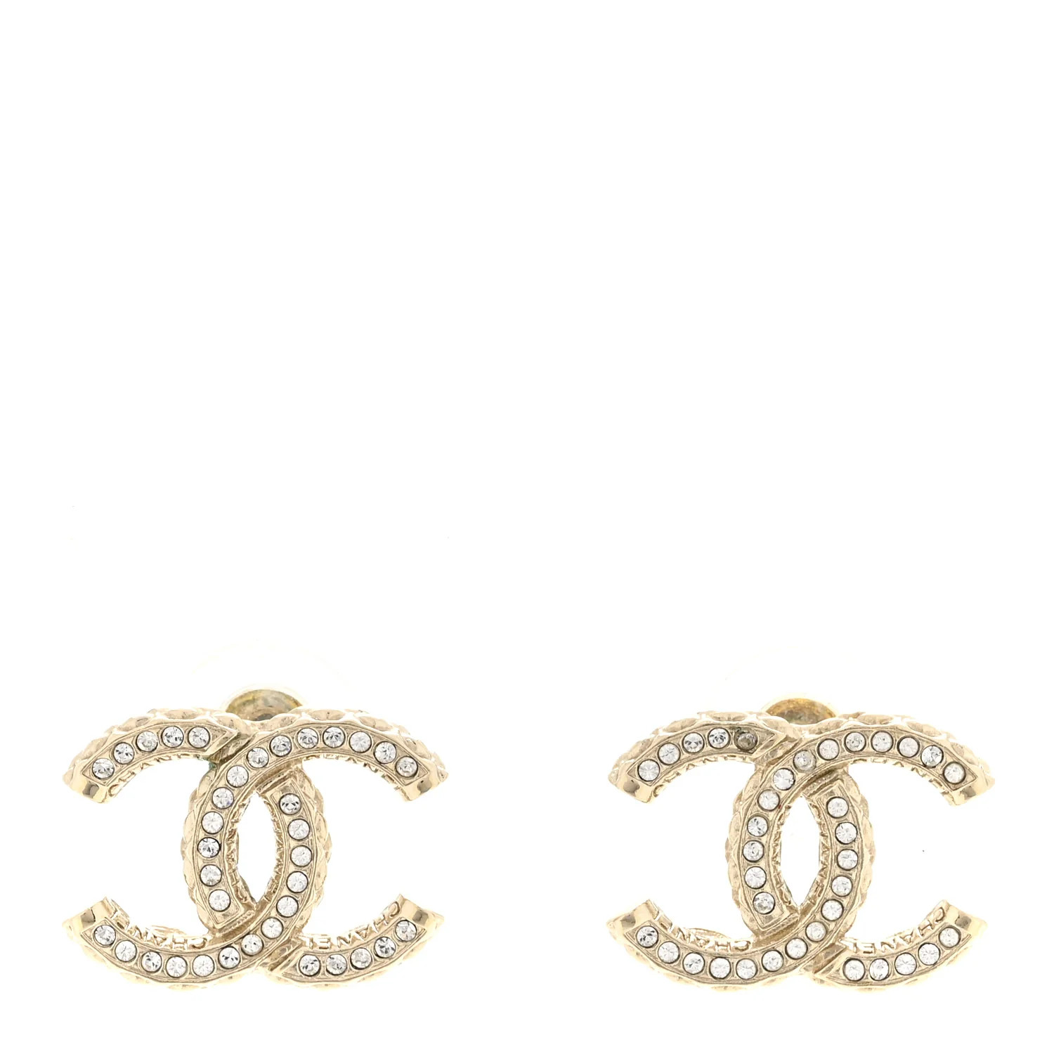 Crystal CC Earrings Gold | FASHIONPHILE (US)
