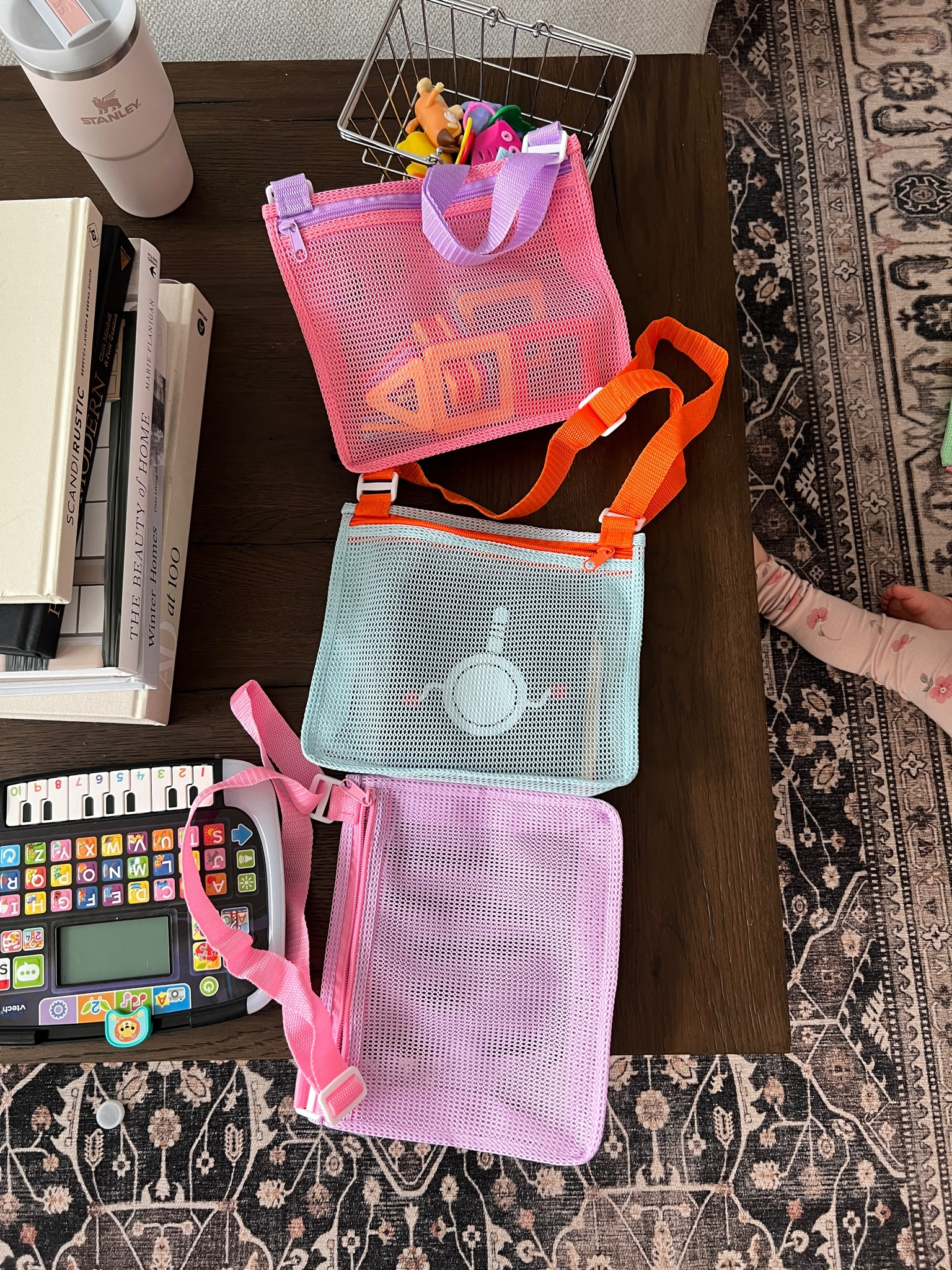 The best toddler storage. Adjustable straps, zipper, see through but color coordinated, practical to store tonies characters or small figurines! 
