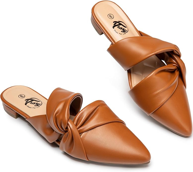 Trary Womens Mules Flats Closed Pointed Toe Comfortable Slip on Backless Loafer Shoes for Women w... | Amazon (US)