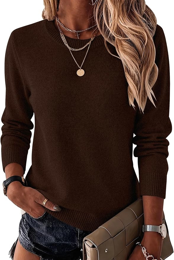 Zeagoo Womens Wool Blend Sweater Crewneck Long Sleeve Tops Fashion Clothing | Zeagoo Womens Wool ... | Amazon (US)