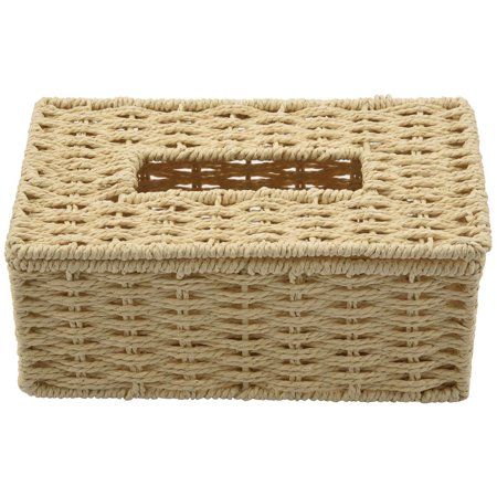 Growment Rattan Tissue Box Vintage Napkin Holder Case Clutter Storage Container Cover Living Room De | Walmart (US)