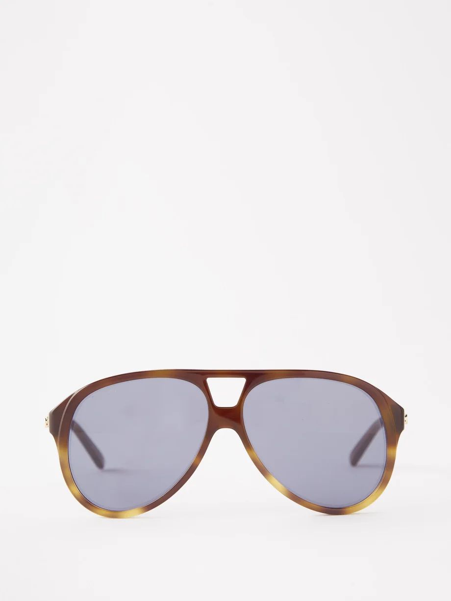 Aviator tortoiseshell-acetate sunglasses | Matches (US)