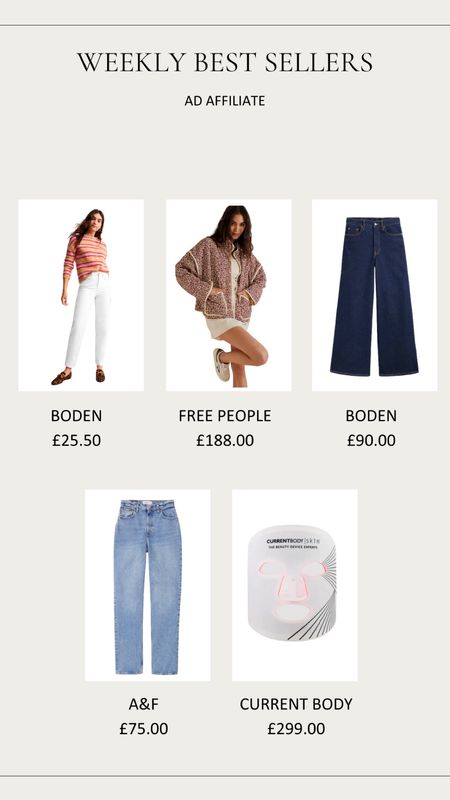 Best Selling on LTK this week - Boden, Free People, A&F, Current Body
I wear UK 18or XL in everything 

#LTKeurope #LTKstyletip #LTKSeasonal