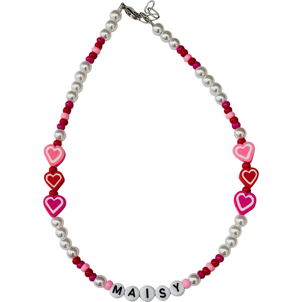 Maisy Heart Monogram Pearl Necklace | Maisonette