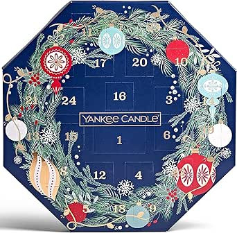 Yankee Candle Wreath Advent Calendar | Christmas Scented Candles Gift Set | 24 Tea Lights & 1 Gla... | Amazon (US)