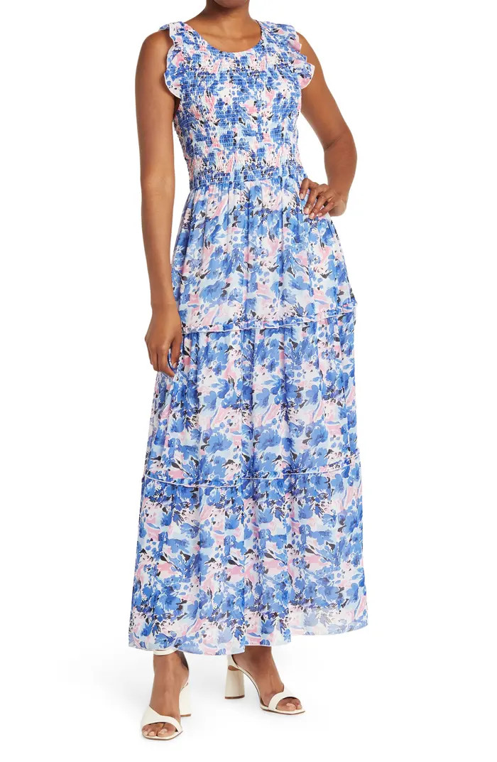 Smocked Flounce Ruffle Sleeve Dress | Nordstrom Rack