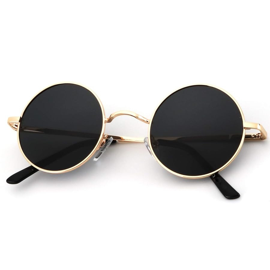 KALIYADI Round Polarized Sunglasses for Men Women Retro Metal Hippie Circle Style Sun Glasses UV ... | Amazon (US)