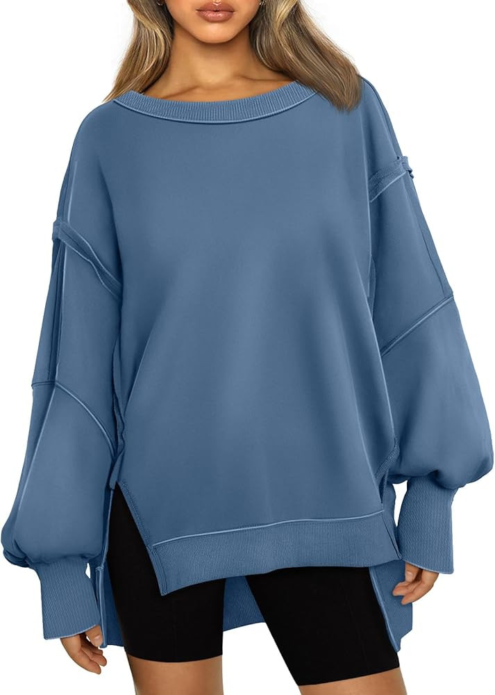 Trendy Queen Womens Oversized Sweatshirts Hoodies Crewneck Shirts Fall Outfits Teen Girls Y2k Win... | Amazon (US)