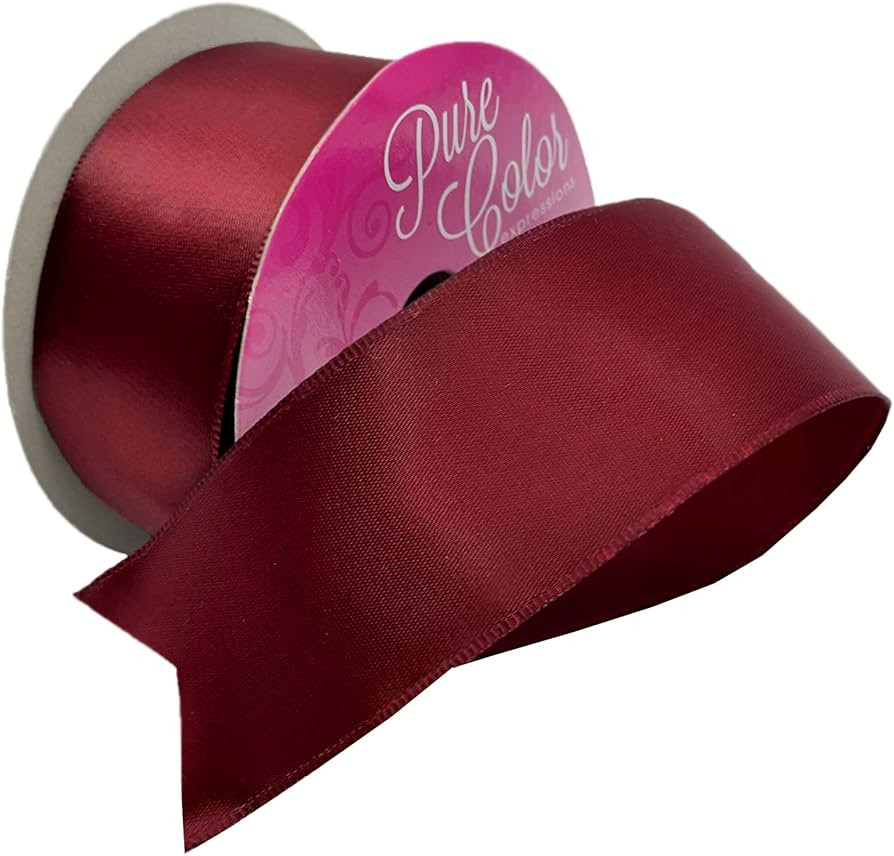 Morex Ribbon Wired Satin Ribbon, 1.5 inch by 3 Yards, Burgundy, 09609-018 | Amazon (US)