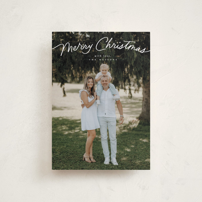 "Simply Delighted" - Customizable Holiday Petite Cards in White by Everett Paper Goods. | Minted