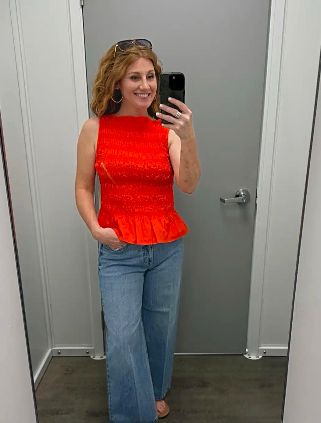 Stephanie is sharing a Spring try on haul today! This outfit is from Walmart and fun for everyday. Her peplum top is a size small and wide leg jeans are a size 6.

#LTKPetite #LTKOver40 #LTKootd