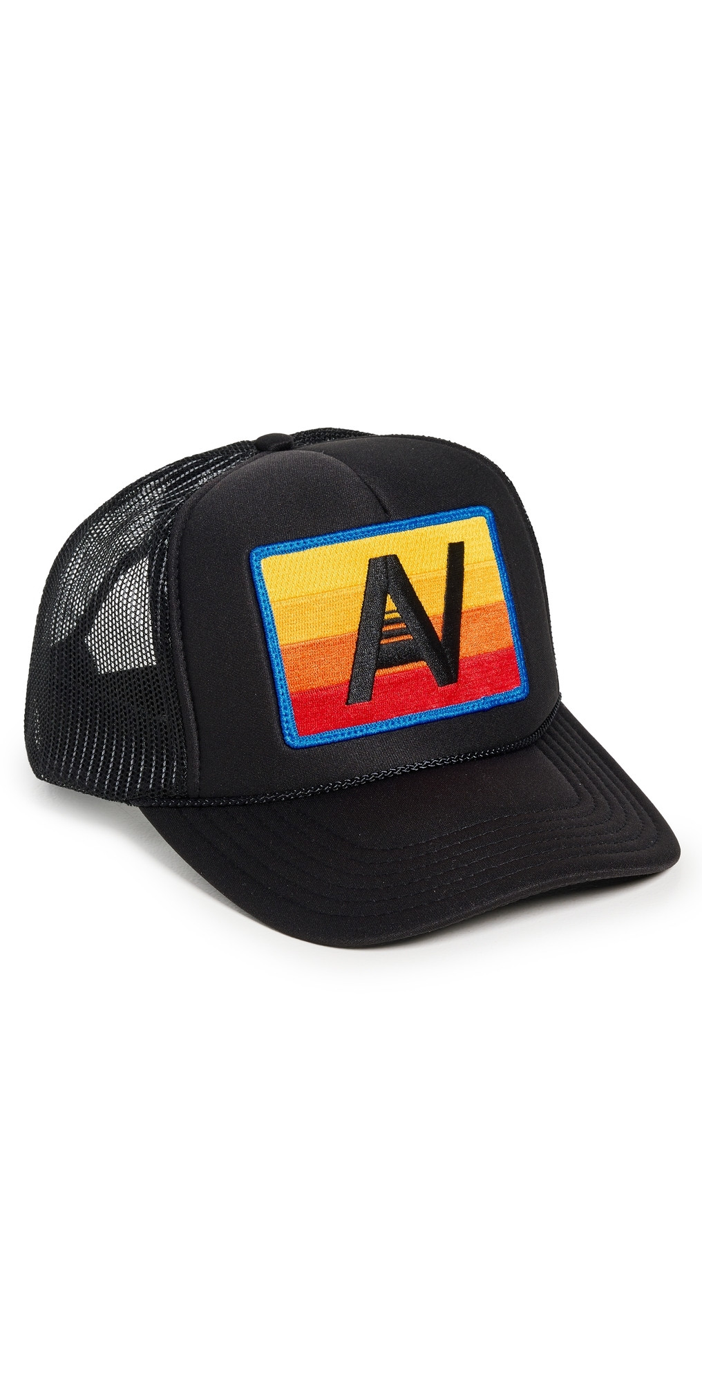 Aviator Nation Logo Rainbow Vintage Low Rise Trucker Hat Black One Size | Shopbop