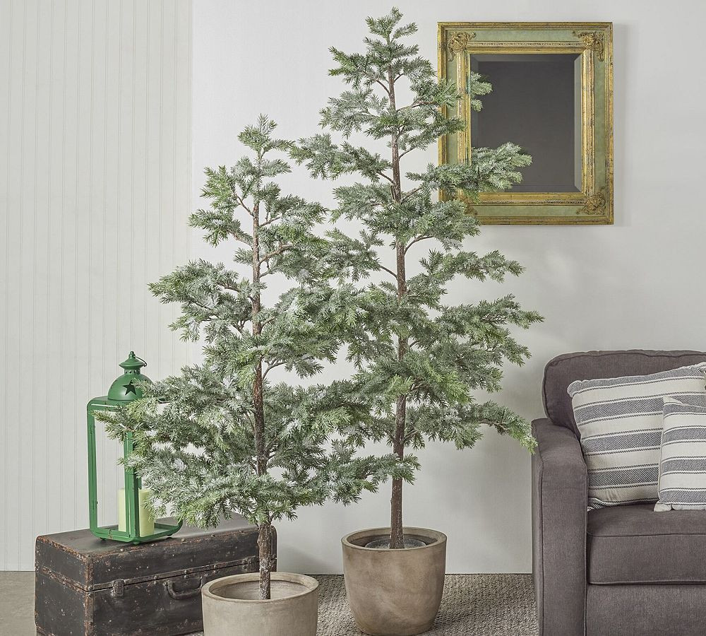 Snowy Faux Pine Tree in Pot | Pottery Barn (US)