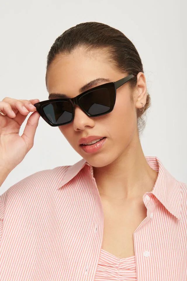 Sharp Edge Cat-Eye Sunglasses | Dynamite Clothing