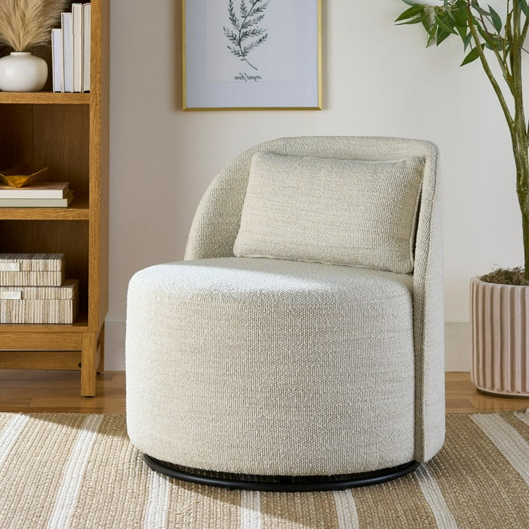Better Homes & Gardens Juliet Modern Arch Swivel Accent Chair, Cream Boucle - Walmart.com | Walmart (US)