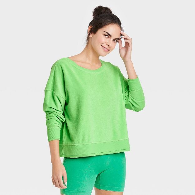 Women's Terry Cloth Open Back Pullover Sweatshirt - JoyLab™ | Target