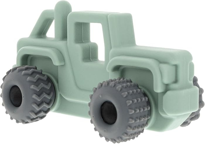 Nuby Silicone Teether Toy for Babies - Textured Teething Green Jeep Car with Moving Wheels - Soot... | Amazon (US)