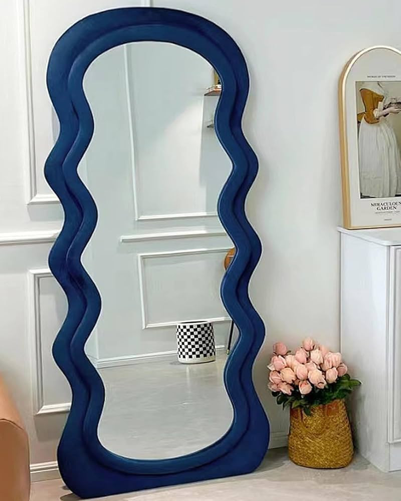 Oversized Wavy Full Length Mirror, Floor Mirror, Wave Mirror, Standing Mirror, Giant Tall Mirror,... | Amazon (US)