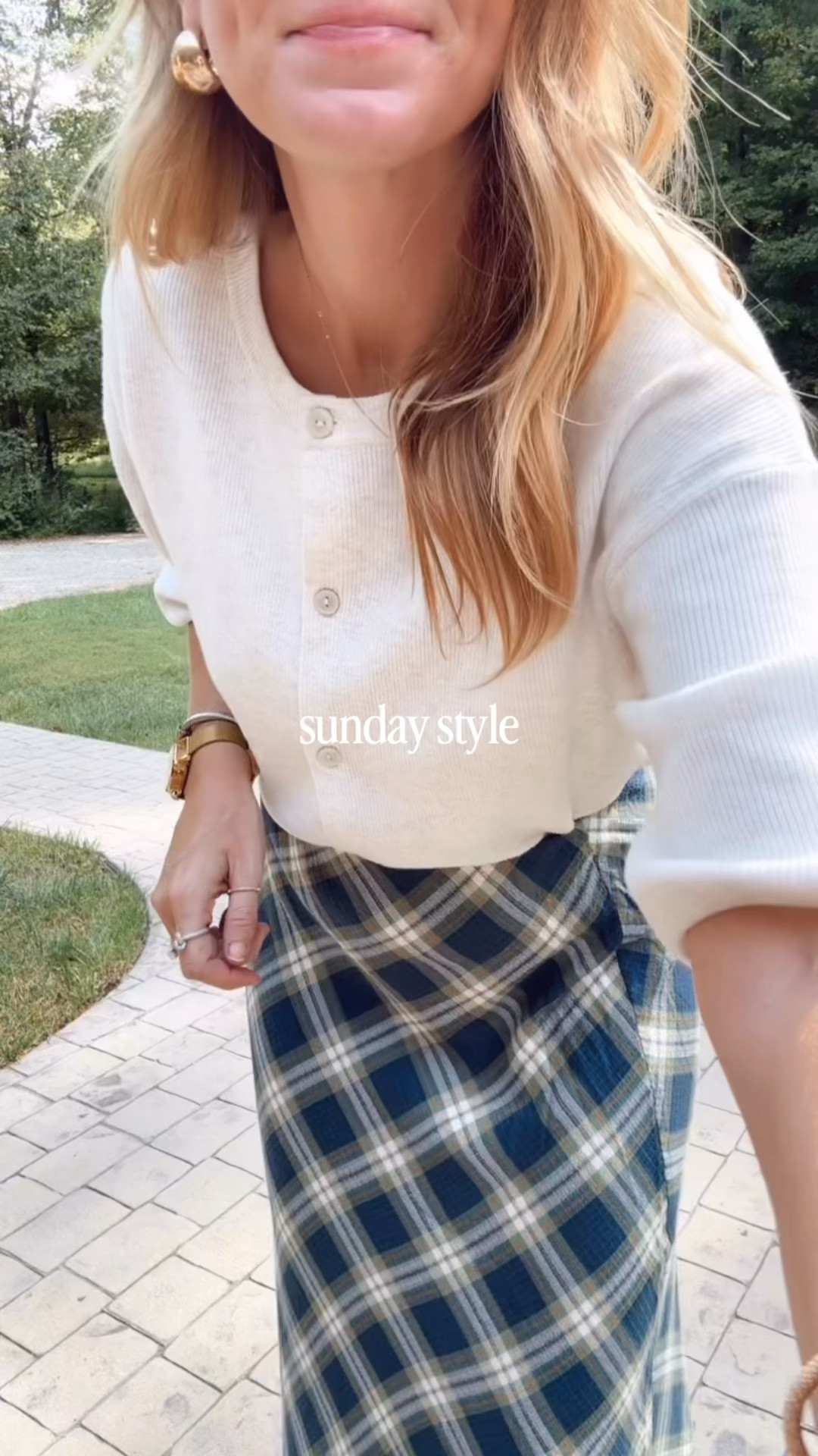 Cute new fall skirt from Target, but the comfort level is what blew me away! In size M. Also in brown.