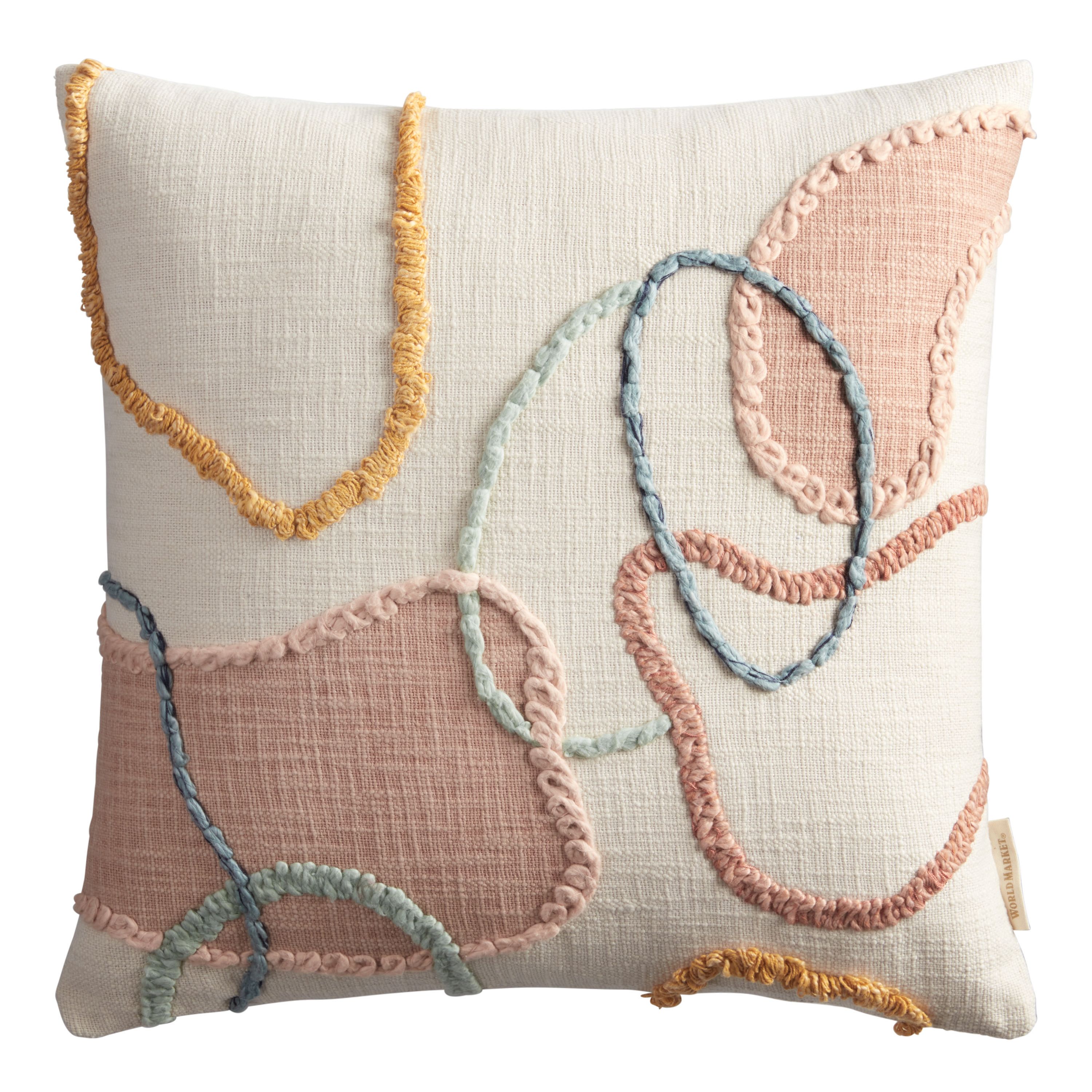 Embroidered Contoured Loop Throw Pillow | World Market