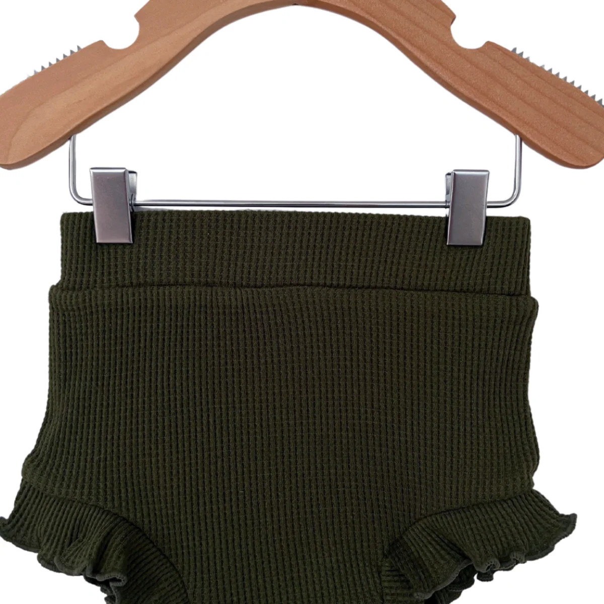 Organic Waffle Ruffle Bloomer, Forest | SpearmintLOVE