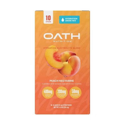Oath Nutrition 10pk Hydration - Peach Nectarine | Target