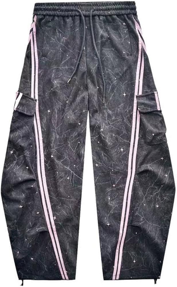 Flooo Women's Cargo Jogger Pants, Black, Wide Leg, Soft Cotton Blend, Drawstring, Side Pockets | Amazon (US)