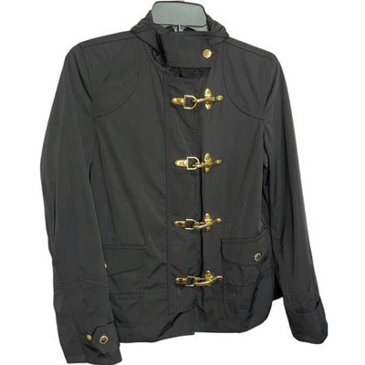 Lauren Ralph Lauren Gold Tone Toggle Fireman Button Nylon Jacket | eBay US