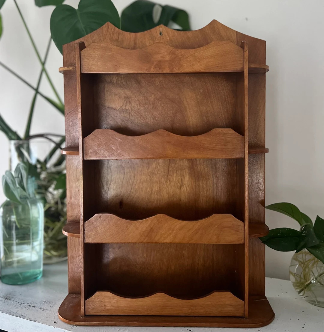 Vintage Wooden Spice Rack Mid Century Kitchen Wall Decor - Etsy Canada | Etsy (CAD)
