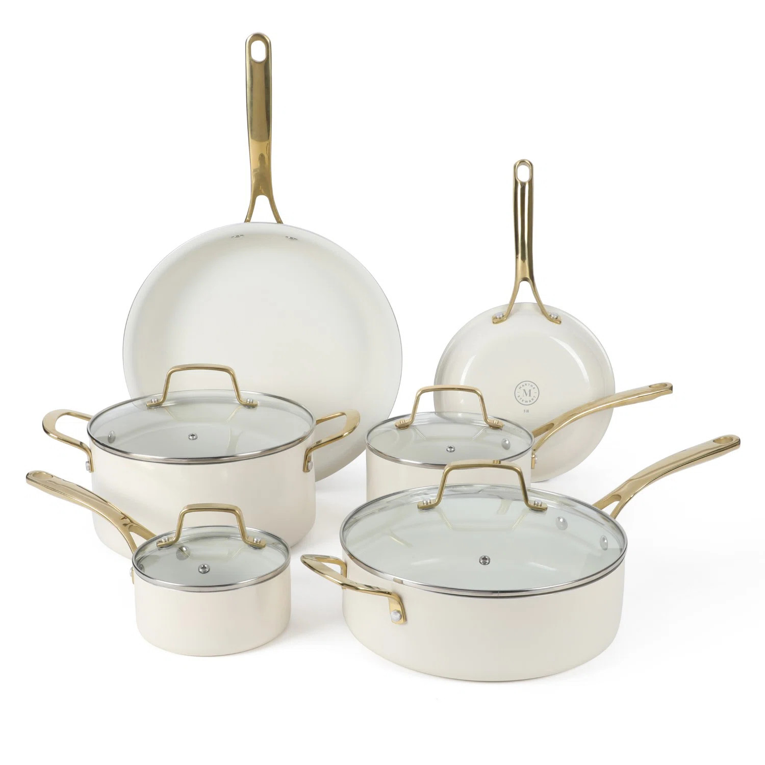 Martha Stewart Lockton 10 Piece Premium PFA Free Non-toxic Ceramic Nonstick Interior Enamel Alumi... | Wayfair North America