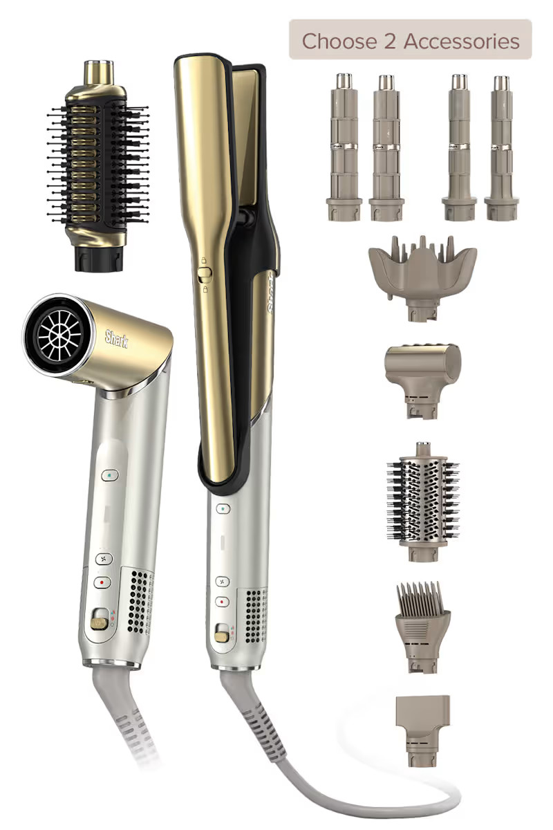 Build Your Own Shark Glam™ Ceramic & Powerful Air Styling & Drying System, Gold | SharkNinja | Ninja Kitchen